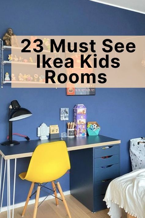 How To Create The Perfect Space For Your Little One With These 23 Must See Ikea Kids Rooms Ikea Big Boy Room, Ikea Boys Desk, Ikea Kids Room Teen Boy, School Age Bedroom Ideas, Ikea Desk Kids Room, Ikea Bed Kids Room, Ikea Desk Ideas Kids, Kids Bedroom Desk Ideas, Small Boys Room With Desk