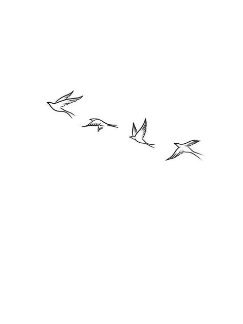 Birds In Tree Tattoo, Tato Bird, Tattoo Freedom Ideas, Three Birds Flying Tattoo, Bird Freedom Tattoo, Tattoos That Mean Freedom, Freedom Tattoo For Women, Bird Tattoo Aesthetic, Bird Aesthetic Drawing