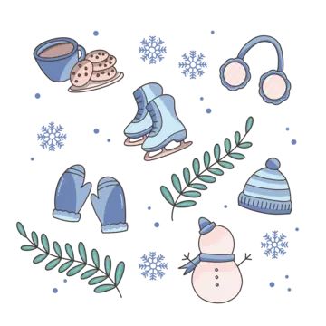 Goodnotes Stickers Winter, Cute Winter Clipart, Winter Wonderland Clipart, Winter Digital Stickers, Holiday Drawings Winter, Winter Cute Drawing, Cute Winter Doodles, Winter Illustration Design, Winter Stickers Printable