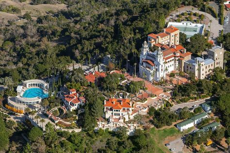 Hearst Castle - From Above with Aerial Photography | West Coast Aerial Photography, Inc European Artwork, William Randolph Hearst, Hearst Castle, San Simeon, Aerial Photograph, Travel Quotes Inspirational, Central Coast, Media Images, Iconic Landmarks