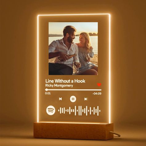 PRICES MAY VARY. 🎵Custom Music Spotify Plaque - 1.Click "Customize now" 2. Choose Text Color on Plaque: White, Black 3. Add the Favorite Song Name 4. Add the Artist Name 5. Upload 1 Photo. Personalized night light. Spotify codes work! Point your phone at the code and the song will play. 🎵Light Up The Song - Do you have a favorite music or singer? Is there a song that always touches your heartstrings? Have you ever played this song in a single loop, in your happy or sad moments. Customize this Spotify Plaque, Custom Picture Gifts, Music Plaque, Customized Photo Gifts, Picture Gifts, Cadeau Photo, Valentines Gifts For Boyfriend, Valentines Day Gifts For Him, Personalized Photo Gifts