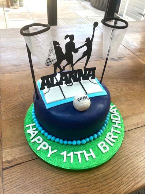 Netball Birthday Cake, Netball Cake Ideas, Netball Pictures, Novelty Cake, 10 Birthday Cake, 13 Birthday, 9th Birthday Parties, 13th Birthday Parties, Bday Cake