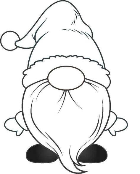 Gonk Drawing Christmas, Gonks Drawings, Gnome Paper Patterns Free, Gonks Christmas Drawing, Christmas Gnome Painting Ideas, Christmas Gonk Drawing, Christmas Drawing Black And White, Christmas Drawing Outline, How To Draw A Christmas Gnome