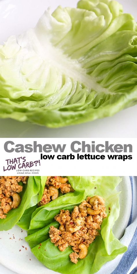 Cashew Chicken Lettuce Wraps for dinner tonight! A easy and delicious recipe that quickly whips together in under 30 minutes. #lowcarb #keto #lowcarbdinner #lowcarbrecipe #lowcarbrecipes #ketorecipes #recipe #recipes #ketodiet #chicken #chickenrecipes #chickendinner Wraps For Dinner, Cashew Chicken Lettuce Wraps, Low Carb Lettuce Wraps, Salat Wraps, Easy Keto Diet, Keto Diet Foods, Boiled Egg Diet Plan, Resep Diet, Cashew Chicken