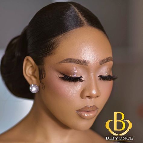 Diane's Bridal Look was Effortlessly Beautiful! Here's how Bibyonce Did It Black Brides Hairstyles, Black Bridal Makeup, Natural Hair Wedding, Wedding Hairstyles And Makeup, Black Wedding Hairstyles, Natural Wedding Hairstyles, Bridal Hair Inspiration, Bridal Makeup Natural, Wedding Day Makeup