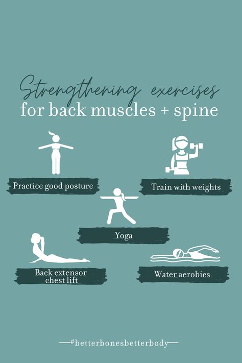 Follow these 5 tips to help strengthen bone density with exercise! Read more on the blog! #betterbonesbetterbody #betterbones #drsusanbrown #osteoporosis #osteopenia #bonedensity #bonehealth #boneloss #bonedensitytest #preventosteoporosis #osteoporosisprevention #preventosteopenia #osteoporosismonth #osteoporosisawareness #preventboneloss #holistichealth #womenshealth #naturalsupplements #weightvest #fitat50 #fitover50 #womenswellness #strengthening #exerciseforosteoporosis Bone Strengthening Exercises, Back Muscle Exercises, Bone Density Test, Exercises For Back, Osteoporosis Prevention, Back Strengthening Exercises, Bone Strengthening, Swimming Benefits, Lower Back Muscles