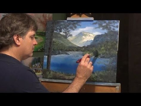 How to paint "Mountain Vista" - Easy Bob Ross style Landscape Painting for Beginners - YouTube Beginner Mountain Painting, How To Paint Mountains, Landscape Painting For Beginners, Easy To Paint, Bob Ross Paintings, Painting For Beginners, Bob Ross, Mountain Paintings, How To Paint