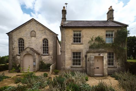 A renovated chapel hits the market in the Cotswolds - The Spaces Chapel Conversion, Cotswold Villages, Log Burning Stoves, Bespoke Kitchen Design, Paint And Paper Library, Natural Wood Flooring, Community Halls, Internal Courtyard, Dry Stone Wall