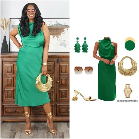 Green Dress Outfit Ideas 💚 This green dress is the perfect date night dress! Love the silky feel of the fabric, the flattering silhouette and the gorgeous green color! Although it’s not tall sized it is most definitely tall girl friendly! 😉 Save this post for style inspiration and look in your closet to see how you can recreate the looks yourself. Comment DATE NIGHT for the link to this dress.💚 Dress: #gifted @prettygarden_official Happy Saturday fashion friends! #letsrecreatethelook #style... Green Dress Outfit Ideas, Saturday Fashion, Green Dress Outfit, Midi Dress Outfit, The Perfect Date, Perfect Date Night, Date Night Dress, Dress Classy, Fashion Friends