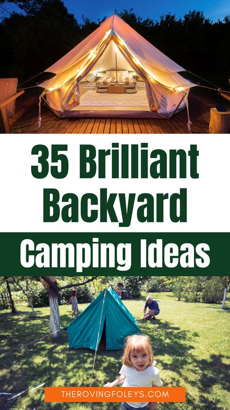 Not able to go camping with the kids, why don't you bring camping to you with these epic camping backyard ideas. Check out these awesome backyard camping ideas for kids, perfect for adding a personal touch! From easy decorations to comfy seating and snack areas, you can customize your outdoor adventure just the way you like it. Stop dreaming and start doing—try one of these ideas today! Camping Outside Ideas Backyards, Backyard Camping Kids, Garden Camping Ideas, Camping In The Backyard Ideas, Yard Camping Ideas Backyards, Home Camping Ideas Backyards, Backyard Camp Out, Kids Backyard Party Ideas, Camping In Backyard Ideas