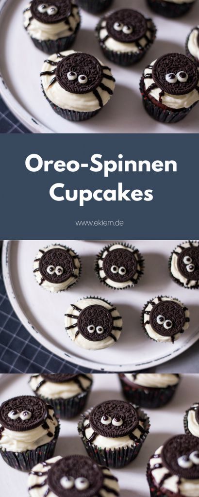 Oreo Spider Cupcakes, Halloween Oreo Cupcakes, Oreo Halloween Cupcakes, Halloween Muffins Decoration, Halloween Muffins Kids, Halloween Buffet Food, Muffin Halloween, Halloween Cupcakes Ideas, Halloween Muffin