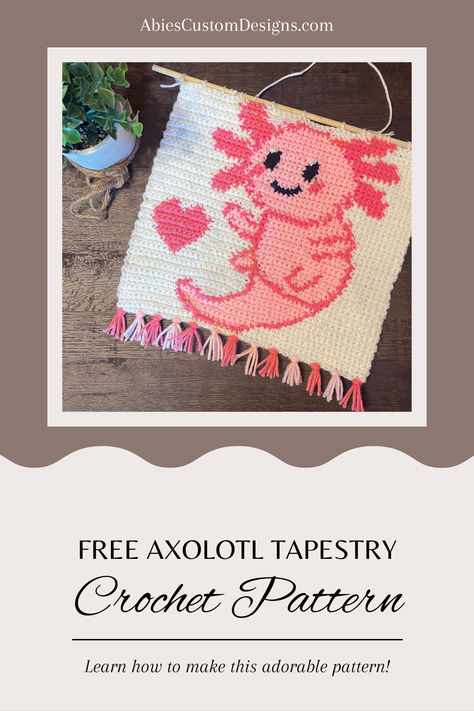 Free Axolotl Tapestry Crochet Pattern Crochet Tapestry Pattern Beginner, Pokemon Tapestry Crochet, Free Crochet Tapestry Patterns, Pixel Crochet Pattern Free, Axolotl Pixel Art Grid, Free Tapestry Crochet Patterns, Axolotl Crochet Pattern Free, Axolotl Alpha Pattern, Tapestry Crochet Ideas