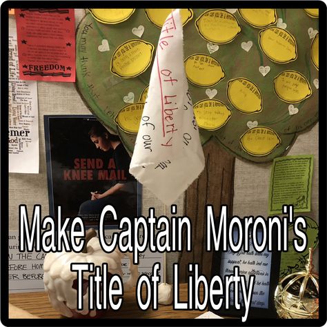 Make Captain Moroni's Title of Liberty from the Book of Mormon as a LDS group activity. Book Of Mormon Olympics, Book Of Mormon Youth Activities, Book Of Mormon Activities For Youth, Book Of Mormon Primary Activity, Book Of Mormon Activities For Kids, Book Of Mormon Games, Book Of Mormon Activities, Title Of Liberty, Lds Activities