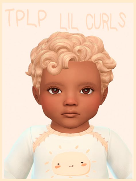 Infants Cc, Toddler Hair Sims 4, Sims 4 Curly Hair, Infant Cc, Infant Hair, Sims Baby, Sims 4 Family, Pelo Sims, Sims 4 Children