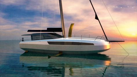 First look: Skaw Paradise - mould-breaking mini scow - Yachting World Mini Yacht, Center Console Boats, Bay Boats, Deck Boat, Below Deck, Jet Boats, Dragon Boat, Tug Boats, Pontoon Boat