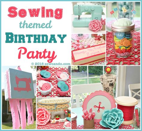 Sew Can Do: Sewing Themed Birthday Party Tour Quilt Birthday Party, Sewing Themed Decorations, Sewing Theme Birthday Party, Quilt Themed Party, Quilt Party Ideas, Sewing Birthday Party Decorations, Sewing Party Ideas, Sewing Party Decorations, Sewing Theme Party