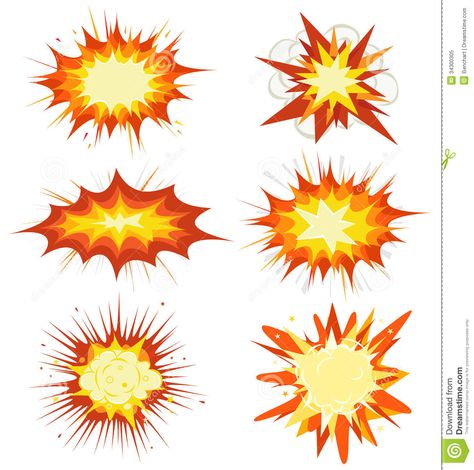 Comic Book Explosion, Bombs And Blast Set Explosion Illustration, Drawing Explosions Manga, Comic Explosion, Explosion Clipart, Comic Explosion Illustration, Explosion Drawing, Photo Comic, Studio Logo, Comic Collection