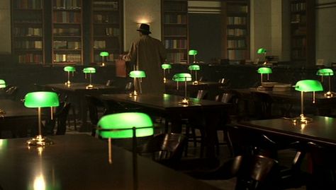 And So it Begins...: Top 30 Things I Love About Se7en (that no one else talks about) Dark Academia Moodboard, Se7en 1995, Green Library, Library Lamp, Library Desk, Bankers Desk Lamp, Bankers Lamp, Green Lamp, Midcentury Design