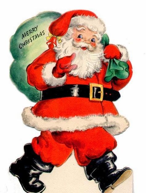 Images Noêl Vintages, Christmas Santas, Vintage Christmas Images, Illustration Noel, Jolly Santa, Christmas Graphics, Vintage Santa Claus, Old Christmas, Old Fashioned Christmas