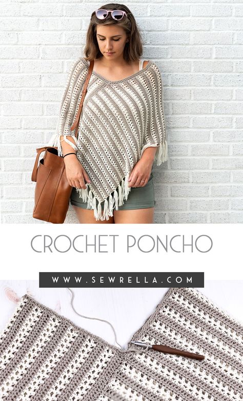 Crochet Poncho Pattern, Poncho Au Crochet, Crochet Poncho Free Pattern, Poncho Dress, Poncho Crochet, Poncho Shawl, Crochet Poncho Patterns, Crochet Shawls And Wraps, Crochet Cover Up