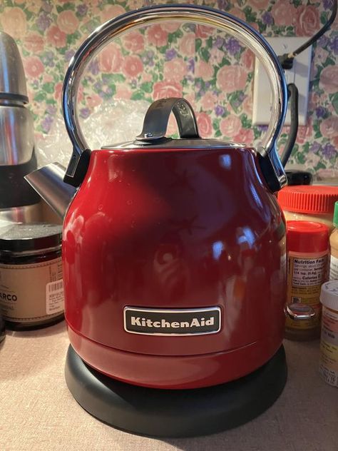 KitchenAid Empire Red 5-Cup Corded Manual Electric Kettle in the Water Boilers & Kettles department at Lowes.com Water Boiler, Metal Cups, Steel Design, Electric Kettle, Cherry Red, Kitchen Aid, Dream Kitchen, Cherry, Electricity