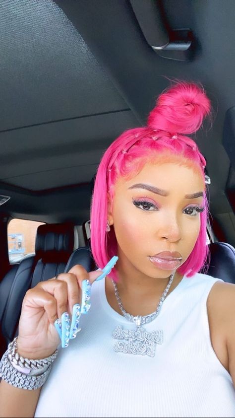 Pink Bob, Human Virgin Hair, Dope Hairstyles, Hair Laid, Hair Crush, Baddie Hairstyles, Weave Hairstyles, Pretty Hairstyles, Pink Hair