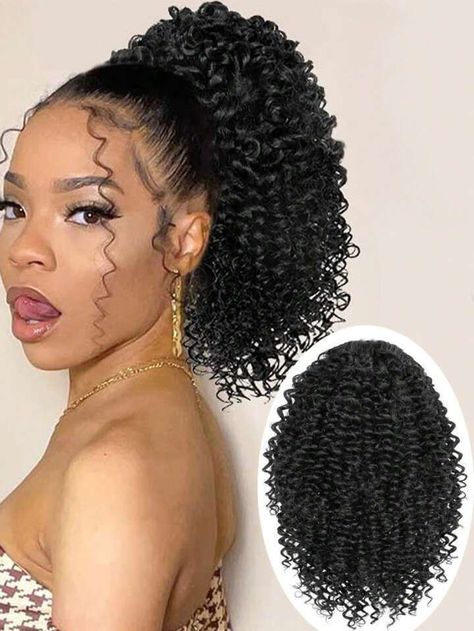 Afro Extension Hairstyles, Afro Ponytail Hairstyles, Weekly Hairstyles, Short Curly Ponytail, Nice Wigs, Hairstyles With Extensions, Curly Prom Hairstyles, Prom Ponytail Hairstyles, Braided Ponytails