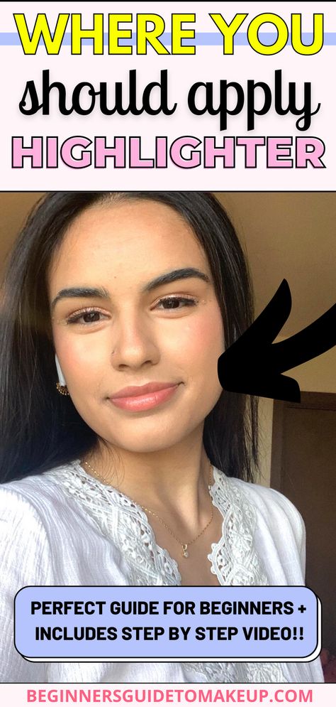 This blog post is perfect for those wanting to learn how to apply a highlighter! + learn the benefits of applying highlighter to your face! Beginners guide to highlighter + How to use Highlighter makeup. Where To Add Highlighter On Face, Concealer Vs Highlighter, How To Use Blush And Highlighter, Highlighter How To Apply, How To Use Powder Highlighter On Face, Where To Put Highlighter On Face Glow, Applying Bronzer And Highlighter, Powder Highlighter How To Apply, Using Highlighter On Face