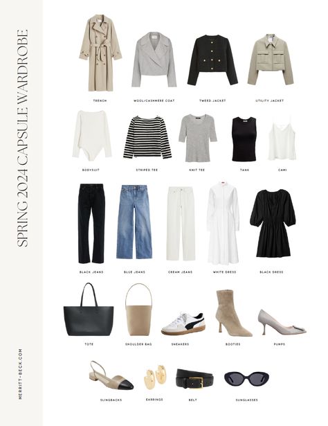 THE SPRING 2024 CAPSULE WARDROBE - Merritt Beck Spring 2024 Wardrobe Capsule, 2024 Spring Capsule Wardrobe, 7x7 Capsule Wardrobe, Spring Capsule 2024, Spring Looks 2024, Teacher Capsule Wardrobe Spring, 7x7 Challenge, 2024 Capsule Wardrobe, Capsule Wardrobe 2024 Spring