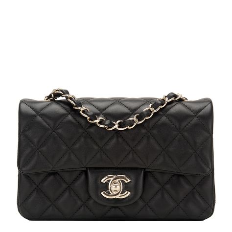 #Chanel Black Quilted Lambskin Rectangular Mini Classic Flap #Bag Chanel Mini Rectangular, Chanel Mini Flap Bag, Bag Wishlist, Investment Bags, Classic Flap Bag, Bag Obsession, Trendy Bags, Mini Classic, Chanel Mini