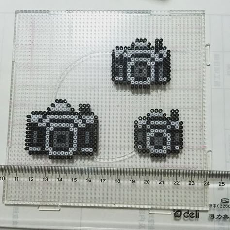 Pixel Beads, Beads Pattern, Fuse Bead Patterns, Perler Bead Templates, Hama Bead, Bead Sprite, Hama Beads Patterns, Polaroid Camera, Diy Perler Beads