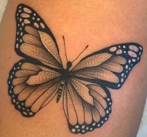 Butterfly Thigh Tattoos Women, Single Butterfly Tattoo, Butterfly Tattoo On Thigh, Butterflies Tattoo Designs, Nail Butterflies, Wallpapers Butterflies, Hairstyle Butterfly, Party Decorations Butterfly, Butterfly Draw