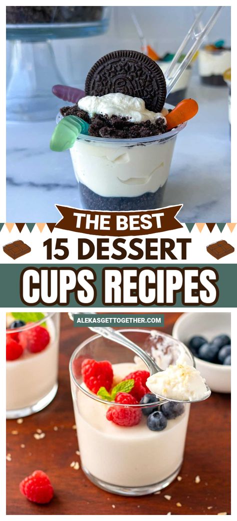 Dessert Cups Ideas, Easy Brownie Trifle, Desserts In A Mug, Crustless Pumpkin Pie Recipe, Cup Recipes, Cups Recipes, Dessert In A Mug, Cookie Cups Recipe, Easy Chocolate Mousse