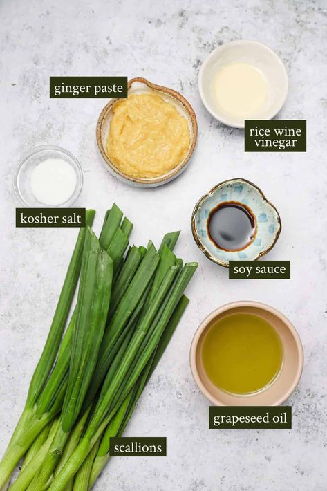 Asian Green Onion Sauce, Scallion Sauce Green Onions, Scallion Cream Sauce, Scallion Ginger Sauce, Scallion Recipes, Rice With Noodles, Dipping Sauce For Dumplings, Sauce For Dumplings, Green Onion Sauce