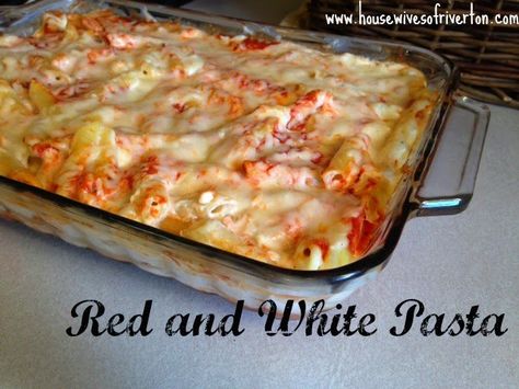 The REAL Housewives of Riverton: Red And White Pasta Red And White Pasta Bake, Red And White Pasta, Red Pasta, White Pasta, Family Dinner Recipes, Family Food, Pasta Bake, Food Crafts, Real Housewives