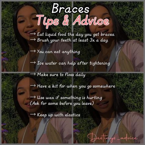 Braces Advice, Soft Food For Braces, Tips For Braces, Teeth Goals, Braces Hacks, Braces Colours, Braces Colors Combinations, Orthodontics Marketing, Braces Care