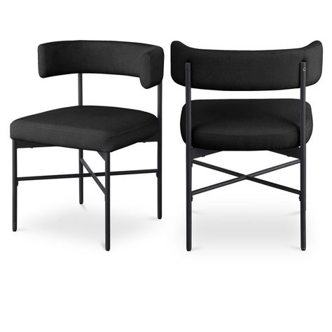 Cream Dining Chairs, Apartment Styling, Cafe Chair, Fabric Dining Chair, Tufted Dining Chairs, Dining Room Inspo, Leather Dining Room Chairs, Black Dining Chairs, Black Dining