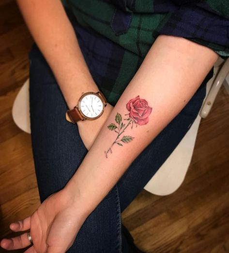 Rose Tattoo For Women, Tattoos Ideas For Women, Rose Tattoo Forearm, Rose Tattoo Sleeve, Rose Tattoos For Women, Tattoos Arm, Small Rose Tattoo, Daisy Tattoo, Men Tattoos