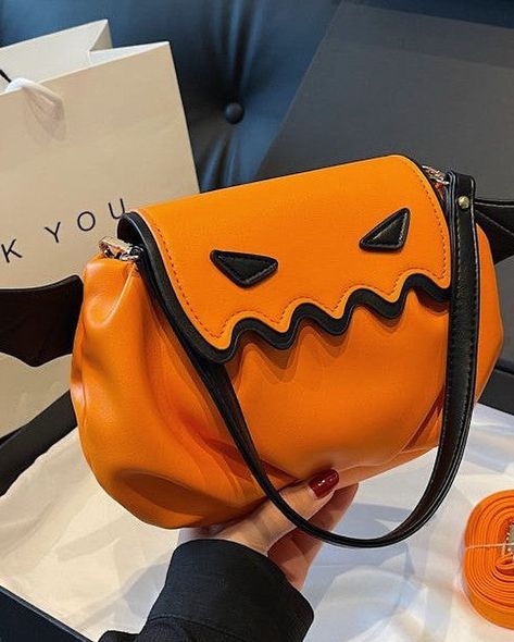 Ghouls’ Night Out 👻👜: Carry It All in Style! #halloween #crossbodybag #spooky #pumpkin Pumpkin Cartoon, Small Wing, Funny Bags, Pu Bag, Halloween Bags, Crossbody Tote Bag, Cute Pumpkin, Pumpkin Design, One Bag