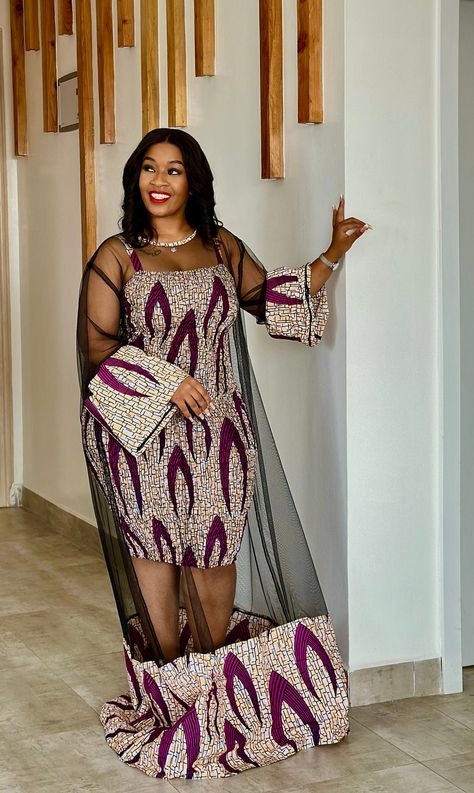 African Print Dresses Designs Classy, Dress With Kimono Outfits, Chitenge Tops, Ankara Designs For Ladies, Kitenge Outfits, Fashion Kitenge, Modern African Fashion, Materials Gown Style, Designed Dresses