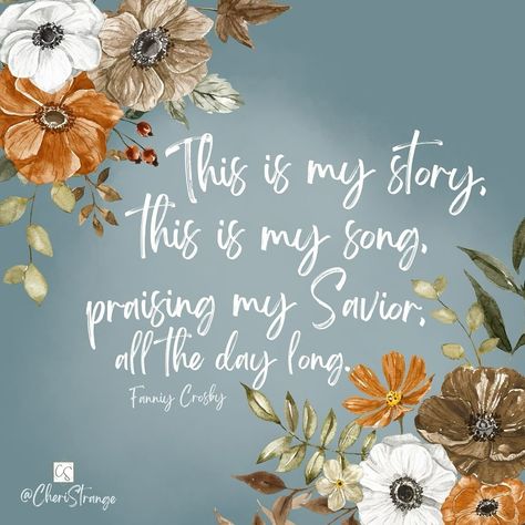 🌸 This is my story, this is my song 🎶 Praising my Savior, all the day long. 🙌 No matter the season, these beautiful lyrics from Fanny Crosby’s hymn remind us to keep our hearts in constant praise. Our stories are woven with grace, and our song is one of gratitude and devotion. Let’s live in a posture of worship today and every day! 💕 #PraiseHim #ThisIsMyStory #DailyWorship #FaithAndFlowers #ChristianEncouragement #hymninspiration Hymns Wallpaper, French Press Mornings, Fanny Crosby, Hymn Quotes, Hymn Lyrics, Hymns Lyrics, God Speaks, Favorite Verses, Our Song