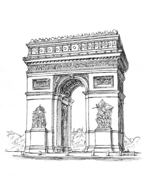 Arc_de_Triomphe___reprise_by_JanBoruta Architectural Plan Architecture Sketch , Drawing, Lineart Design Architectural Plan, Plan Architecture, Architecture Drawing Sketchbooks, Perspective Drawing Architecture, City Sketch, Watercolor Architecture, Architecture Sketchbook, Landscape Sketch, Architecture Concept Drawings