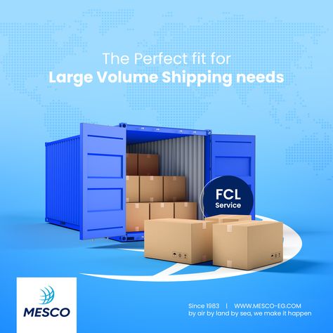 A container full of cargo ready to be shipped with sea freight service Services Ads Design, Logistics Social Media Post, Shipping Social Media Design, Logistics Design Creative, Travel Advertising Design, Catalogue Design Templates, Logistics Design, Cargo Design, Container Truck