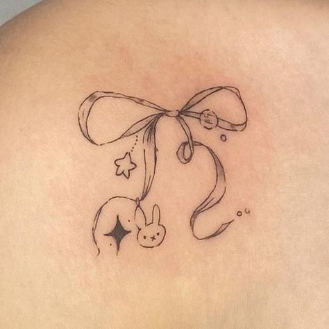 詠晴 🐯 becka on Instagram: "Thank you 🤍🐇 @cheejus !!" Tattoo Cute Aesthetic, Thank You Tattoo, Tattoo Small Cute, Tiny Cute Tattoos, Cute Tattoo Design, Tattoo Ideas Cute, 11 Tattoo, Soft Tattoo, Bunny Tattoo