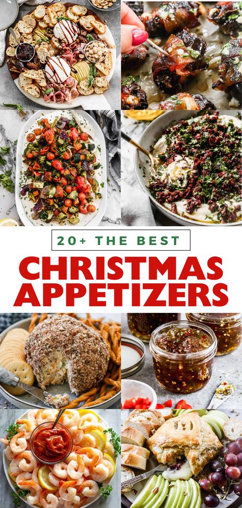 Over 20 Christmas appetizer ideas, featuring easy and festive recipes for parties, holiday buffets, and Christmas Eve gatherings. Christmas Eve Recipes Appetizer Ideas, Appetizer Christmas Dinner, Warm Holiday Appetizers, Christmas Hoursdevours, Healthy Christmas Eve Appetizers, Best Christmas Eve Appetizers, Appetizer For Christmas Dinner, Traditional Christmas Appetizers, Christmas Eve Easy Dinner Ideas