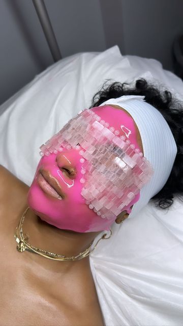 Long Island Esthetician on Instagram: "We love a hydrojelly with a rose quartz eye mask💕. #estheticianreels #estheticiansofinstagram #esthtician #skin #longbeachny #longbeachny11561 #skincare #skincaretips #soloesthetician" Esthetician Aesthetic Pink, Hydrojelly Mask, Esthetician Esthetics, Esthetician Goals, Esthemax Hydrojelly Mask, Pink Esthetics, Hydrafacial Aesthetic, Esthetician Graduation, Future Esthetician