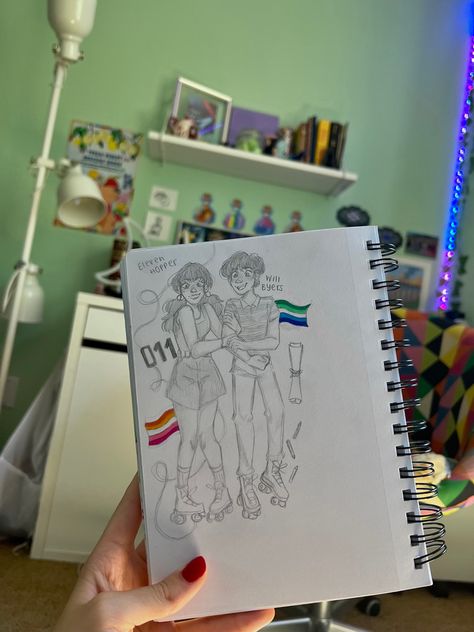 El And Will Siblings, Cute Byler Headcannons, Siblings Dynamic Drawing, Will And Eleven Siblings, El And Will Stranger Things, Will And Eleven Fanart, Stranger Things Art Drawing, Byers Siblings, Will And Eleven