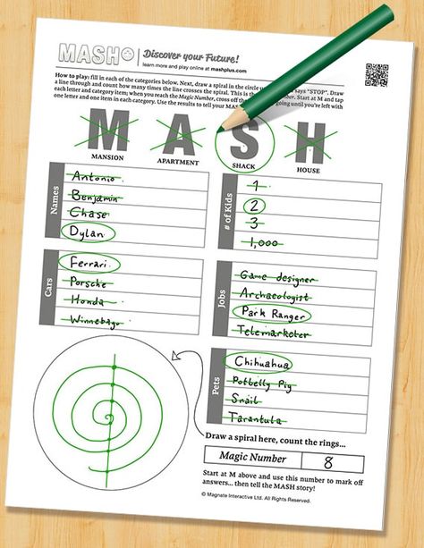 MASH game worksheet PDF What Is Mash The Game, Mash Game Template, Mash Game Categories, How To Play Mash The Game, Mash Game How To Play, How To Play Mash, Games Like Mash, Mash The Game, Mash Game