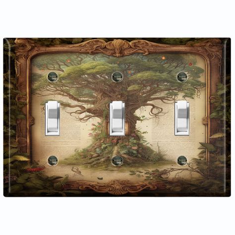 Room Trinkets, Toggle Light Switch, Metal Light Switch, Bedroom Renovation, Arts Crafts Style, Fantasy House, Outlet Cover, Small Cabin, Metal Light