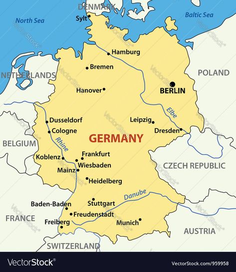 Germany Illustration, Map Of Germany, Belgium Germany, Germany Map, German Language Learning, Jewish History, Country Maps, Dusseldorf, Illustrated Map